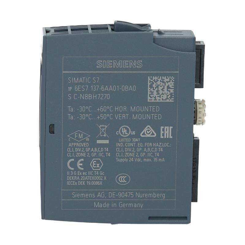 6ES7137-6AA01-0BA0 Programmable Logic Controller SIEMENS Automation In Manufacturing Industry